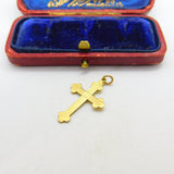 9ct Yellow Gold Cross Crucifix Pendant Vintage 1973 Birmingham
