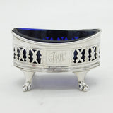 George III Sterling Silver Pierced Paw Foot Salt Cellar Antique 1805 Sheffield