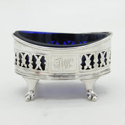 George III Sterling Silver Pierced Paw Foot Salt Cellar Antique 1805 Sheffield