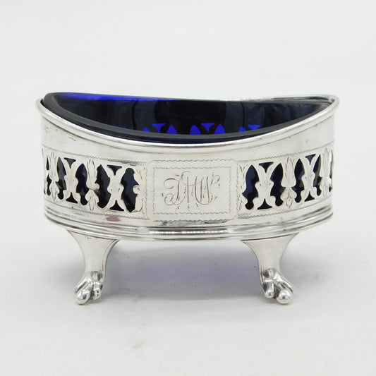 George III Sterling Silver Pierced Paw Foot Salt Cellar Antique 1805 Sheffield