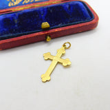 9ct Yellow Gold Cross Crucifix Pendant Vintage 1973 Birmingham