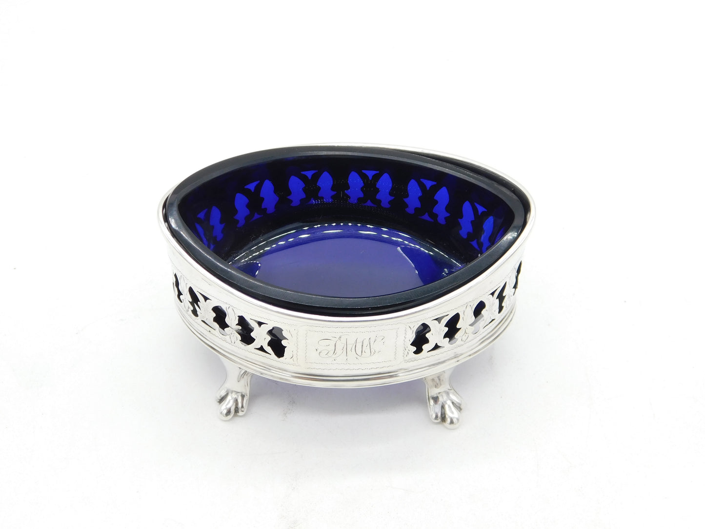 George III Sterling Silver Pierced Paw Foot Salt Cellar Antique 1805 Sheffield