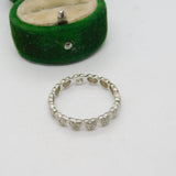9ct White Gold & Diamond Set Heart Shaped Eternity Ring Vintage c1990 Sheffield