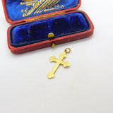 9ct Yellow Gold Cross Crucifix Pendant Vintage 1973 Birmingham