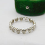 9ct White Gold & Diamond Set Heart Shaped Eternity Ring Vintage c1990 Sheffield