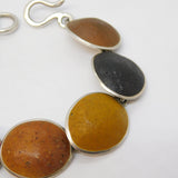 Mexican Sterling Silver Multi-Colour Agate Set Panel Bracelet Vintage c1970