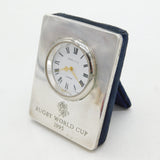 Sterling Silver Mounted 'Rugby World Cup 1995' Desk Clock Vintage London