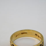 Cymru Welsh 9ct Yellow Gold Knot Pattern Band Ring Vintage c1970 London