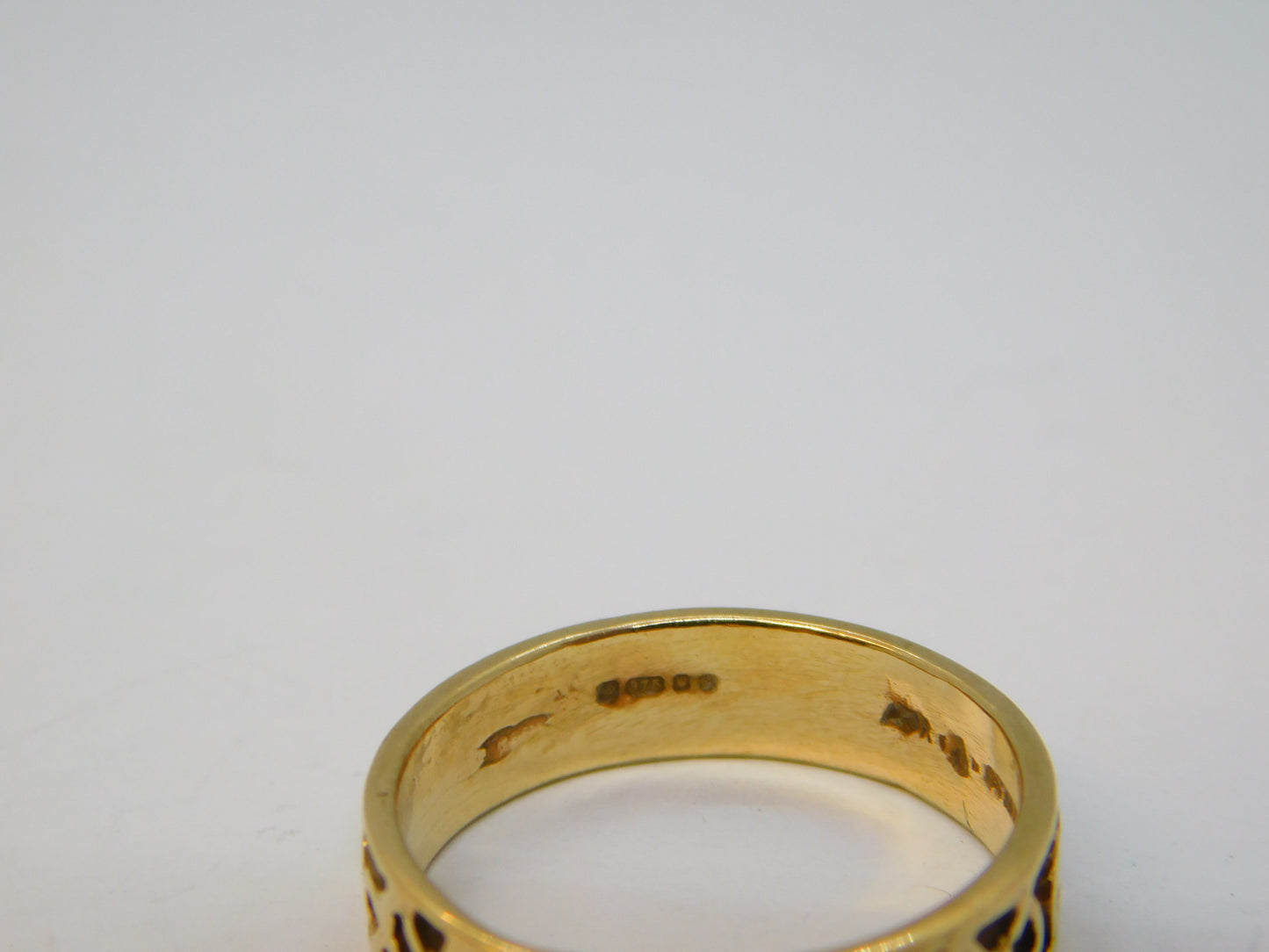 Cymru Welsh 9ct Yellow Gold Knot Pattern Band Ring Vintage c1970 London
