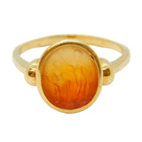 Ancient Roman 18ct Yellow Gold & Red Agate Dioscuri Castor & Pollux Signet Ring 1st Century BCE