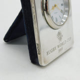 Sterling Silver Mounted 'Rugby World Cup 1995' Desk Clock Vintage London