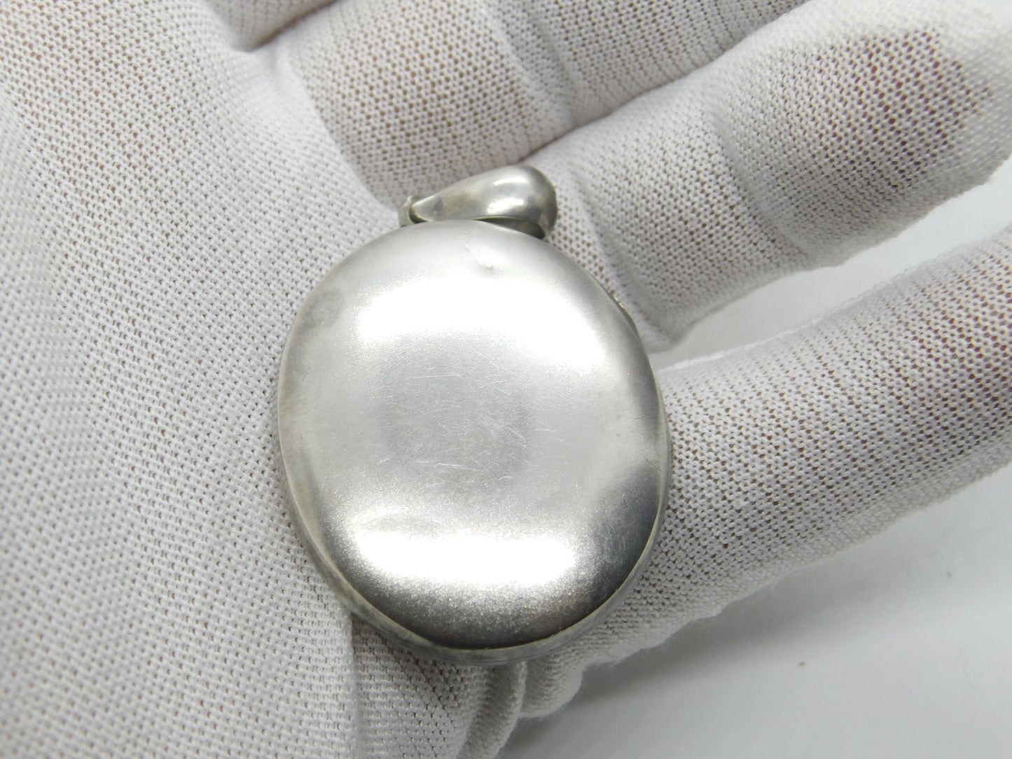 Victorian Sterling Silver RK Monogram Sweetheart Locket c1860 Antique