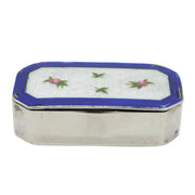 Edwardian Sterling Silver Guilloche Enamel Snuff Box Antique 1910 Birmingham