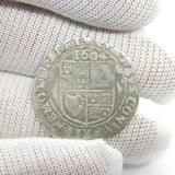 King James I Hammered Silver Sixpence Coin 1604 Fine Condition Antique