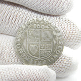 King James I Hammered Silver Sixpence Coin 1604 Fine Condition Antique