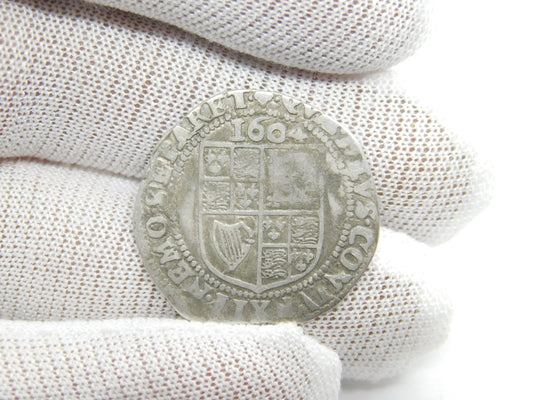 King James I Hammered Silver Sixpence Coin 1604 Fine Condition Antique