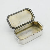 Edwardian Sterling Silver Guilloche Enamel Snuff Box Antique 1910 Birmingham