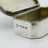 Edwardian Sterling Silver Guilloche Enamel Snuff Box Antique 1910 Birmingham
