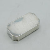 Edwardian Sterling Silver Guilloche Enamel Snuff Box Antique 1910 Birmingham
