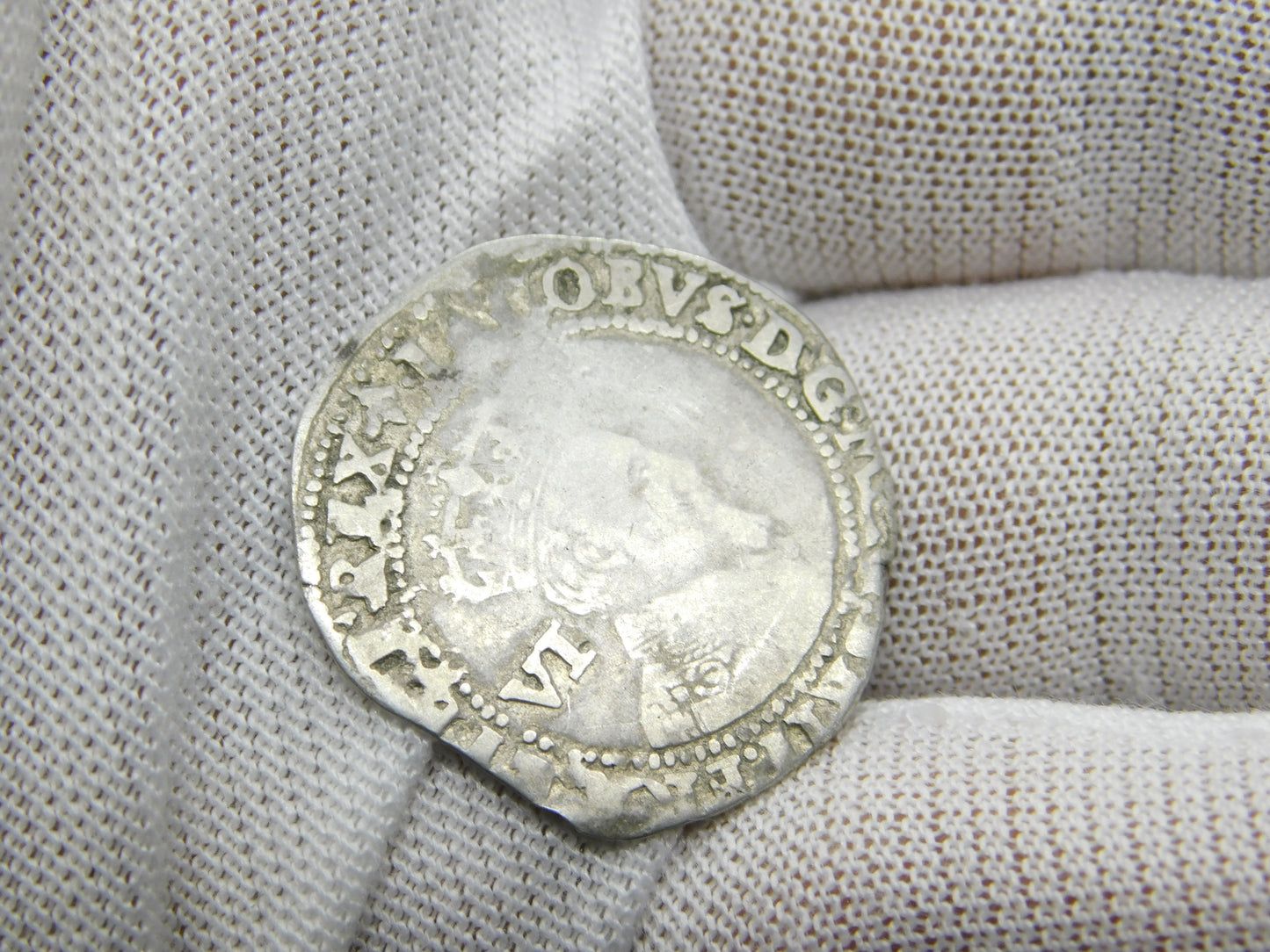 King James I Hammered Silver Sixpence Coin 1604 Fine Condition Antique