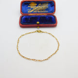 9ct Yellow Gold Wirework Link Bracelet Vintage c1970 7.5" Length