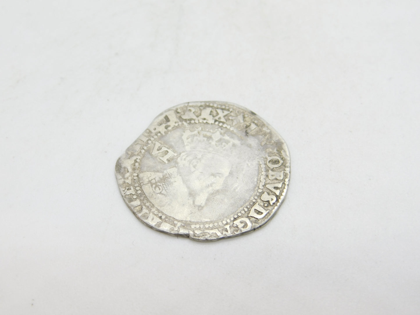 King James I Hammered Silver Sixpence Coin 1604 Fine Condition Antique