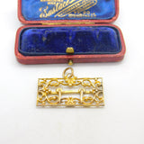Victorian 9ct Yellow Gold Fronted Buckle Form Floral Pendant Antique c1890