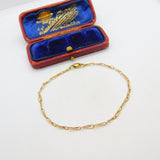 9ct Yellow Gold Wirework Link Bracelet Vintage c1970 7.5" Length