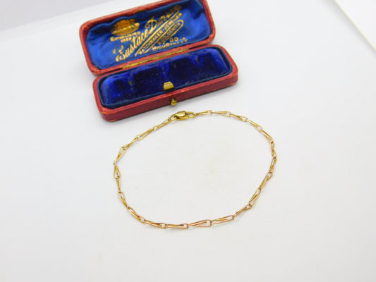 9ct Yellow Gold Wirework Link Bracelet Vintage c1970 7.5" Length