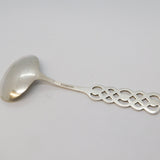 Norwegian David Andersen .830 Silver Floral Knot Teaspoon Antique c1940 Deco
