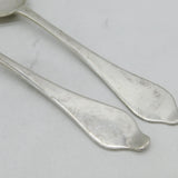 William III Britannia Standard Silver Dog Nose Spoons Pair Antique 1702 London