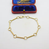 9ct Gold Victorian Style Trombone & O Link Bracelet Vintage 1988 London