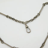 Victorian Sterling Silver Trombone Albert Watch Chain, Compass Antique 1894 London