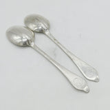William III Britannia Standard Silver Dog Nose Spoons Pair Antique 1702 London