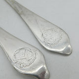 William III Britannia Standard Silver Dog Nose Spoons Pair Antique 1702 London