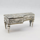 Victorian Sterling Silver Miniature Piano Form Snuff Box Antique 1901 London