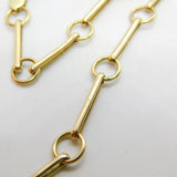 9ct Gold Victorian Style Trombone & O Link Bracelet Vintage 1988 London