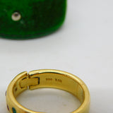 18ct Yellow Gold, Diamond, Emerald, Ruby & Sapphire Dress Ring Vintage c1990