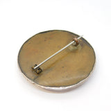 Arts & Crafts Sterling Silver Fronted Blue Enamel Brooch Pin Antique c1910