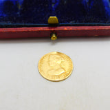 21ct Gold Isabel II Spanish 2 Escudos Coin 1863 Antique Fair Condition