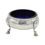 George II Sterling Silver Floral Paw Foot Salt Cellar Antique 1743 London David Hennell I