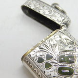 Victorian Sterling Silver Connemara Marble Inlay 'Cork' Novelty Vesta Case 1901
