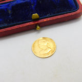 21ct Gold Isabel II Spanish 2 Escudos Coin 1863 Antique Fair Condition