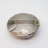 Victorian Scottish Sterling Silver, Agate, Granite Kilt Brooch Pin Antique c1860