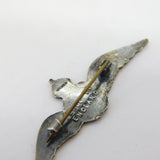 WWII-era Sterling Silver Blue Enamel RAF Wings Sweetheart Brooch Antique c1940