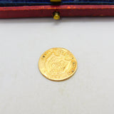 21ct Gold Isabel II Spanish 2 Escudos Coin 1863 Antique Fair Condition
