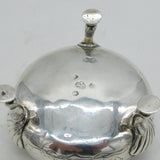 George II Sterling Silver Floral Paw Foot Salt Cellar Antique 1743 London David Hennell I