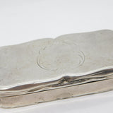 Nathaniel Mills Victorian Sterling Silver Floral Snuff Box Antique 1849 Birmingham
