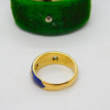 Victorian 18ct Yellow Gold, 0.2ct Diamond, Pearl, Blue Enamel Ring Antique c1860