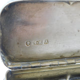 Nathaniel Mills Victorian Sterling Silver Floral Snuff Box Antique 1849 Birmingham